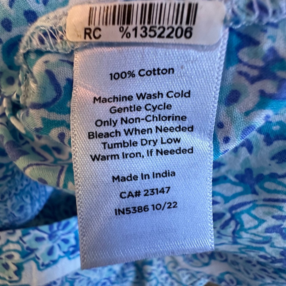 Talbots Petite Shirt Women's MP Blue White Paisley Print Button Down Shirt Top - Picture 9 of 10